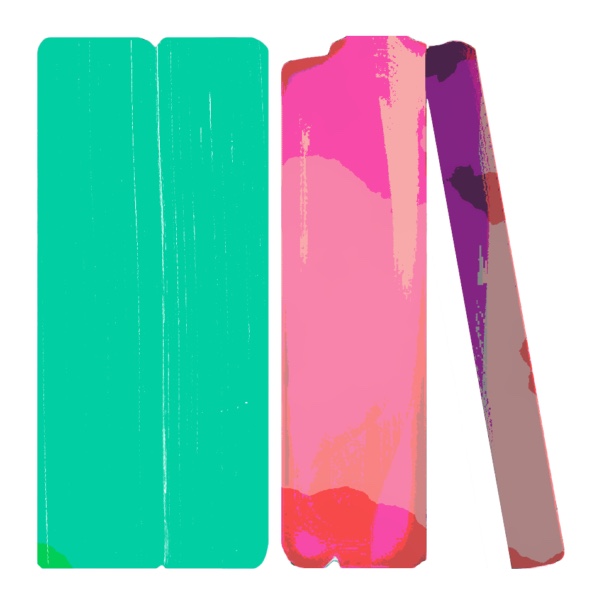 abstract image of blue-green books on a shelf